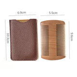 Natural Wood Beard & Hair Comb Set