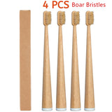 Bamboo Boar Bristle Toothbrush Set