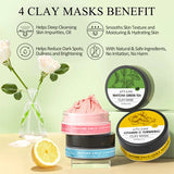 4-Pack Clay Facial Mask Set
