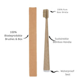 Bamboo Boar Bristle Toothbrush Set